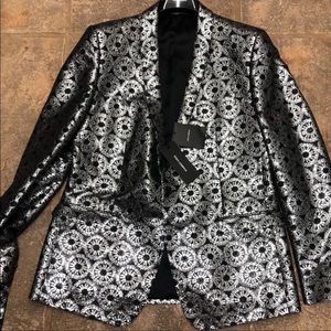 Dolce & Gabbana Mens Lurex Jacquard Suit 54 Pant 36